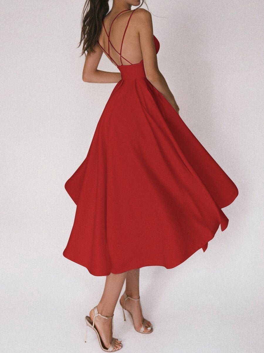 Gabriella – Robes en satin à bretelles croisées