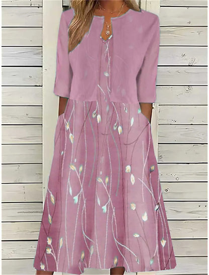 Elise™ - Robe Midi à Fleurs Deux Pièces