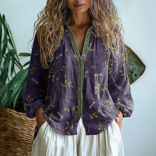 Bonnie™ - BLOUSE IMPRIMÉE VINTAGE AVEC DESIGN FLORAL