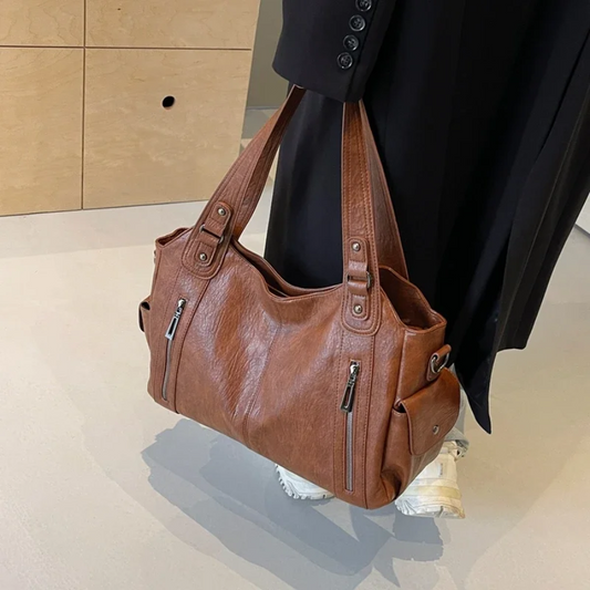 Uma - Sac à Bandoulière Grande Capacité avec Double Fermeture Éclair