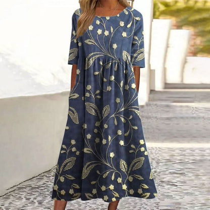 Wendy™ | Robe Midi Décontractée Brodée