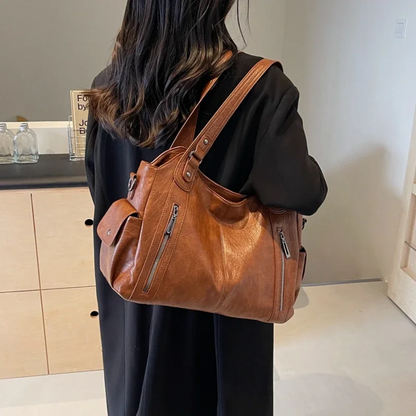 Uma - Sac à Bandoulière Grande Capacité avec Double Fermeture Éclair