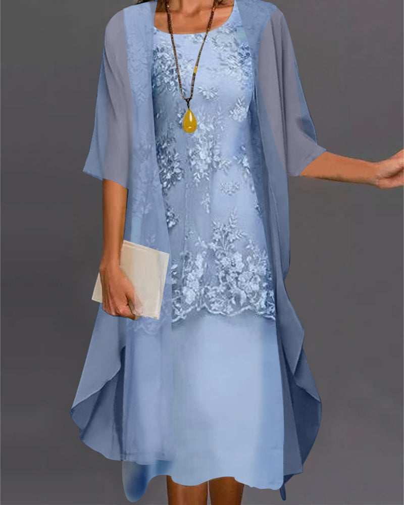 Chona - Élégante robe en georgette, deux pièces