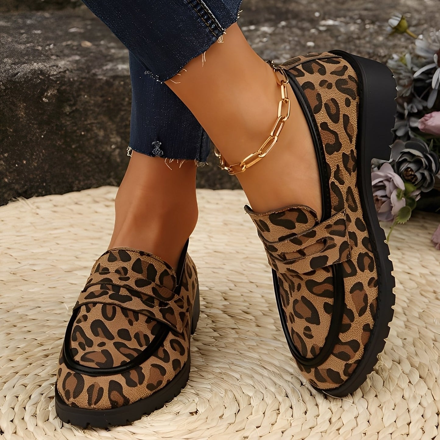 Camélia - Chaussures élégantes à imprimé léopard pour femmes