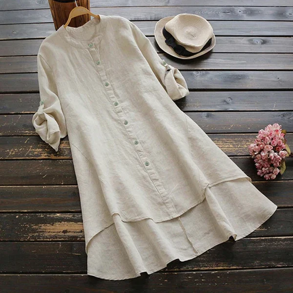 Maggie - Robe d'Été en Lin Frais et Confortable