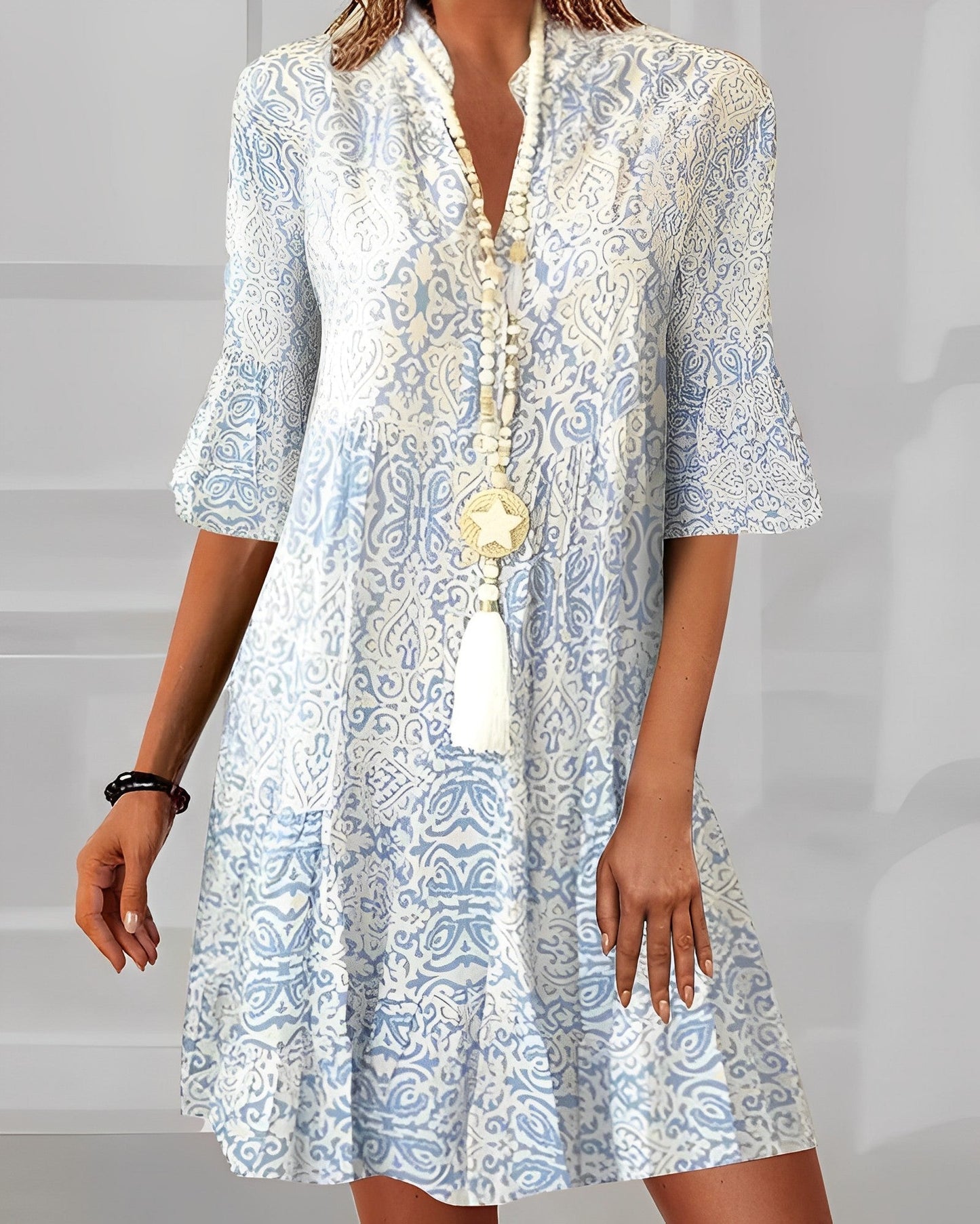Maria – Robes imprimées amples à manches mi-longues