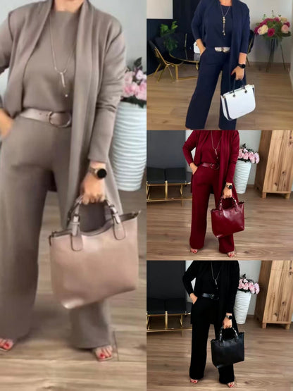 NATALIE - ENSEMBLE CLASSIQUE TROIS PIÈCES AVEC CARDIGAN