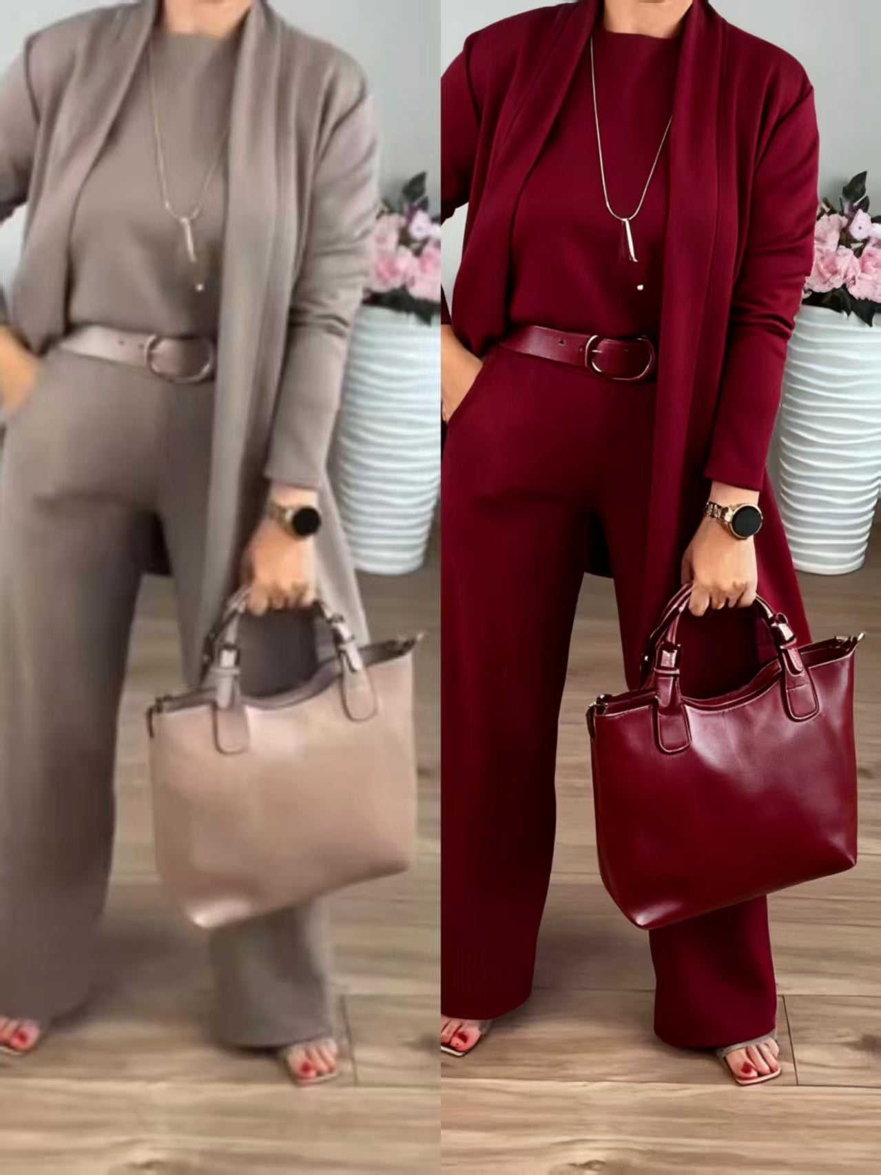 NATALIE - ENSEMBLE CLASSIQUE TROIS PIÈCES AVEC CARDIGAN