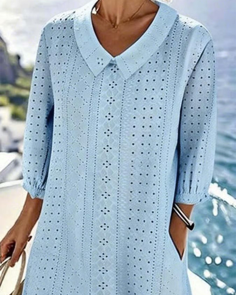 Robe à Encolure Baby Doll Creuse