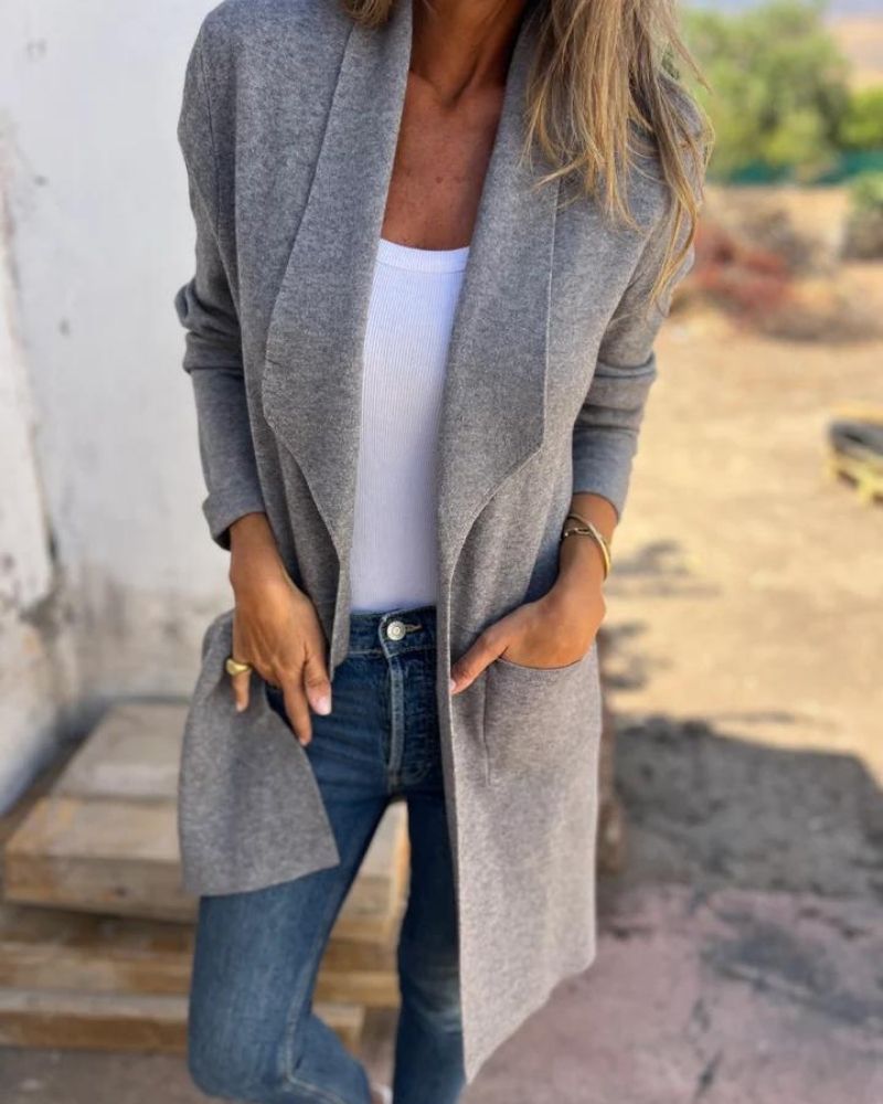 EIGONA - VESTE DE CARDIGAN CASUAL AVEC REVER