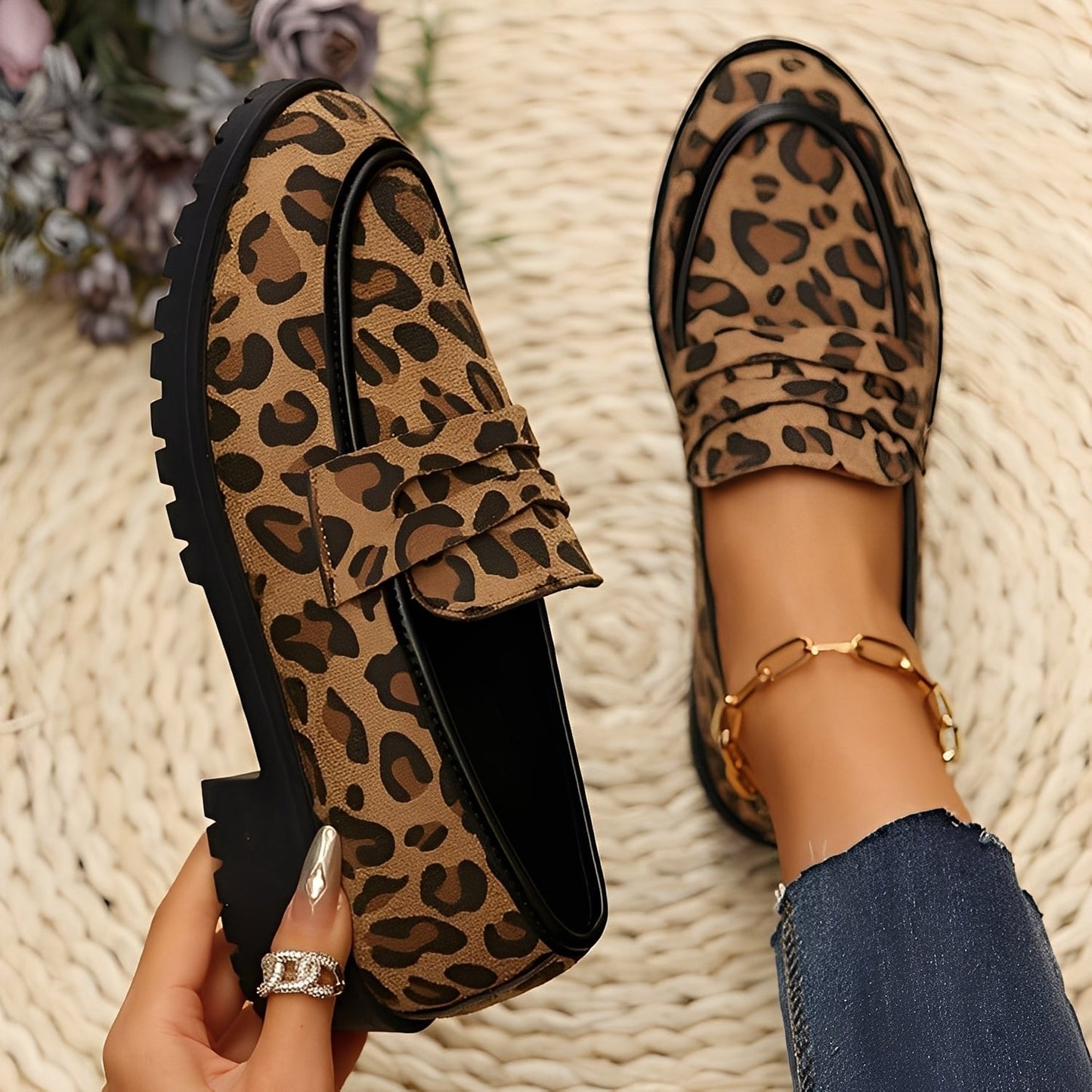 Camélia - Chaussures élégantes à imprimé léopard pour femmes