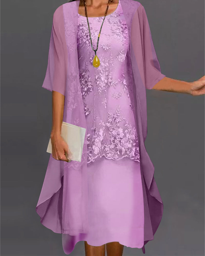 Chona - Élégante robe en georgette, deux pièces