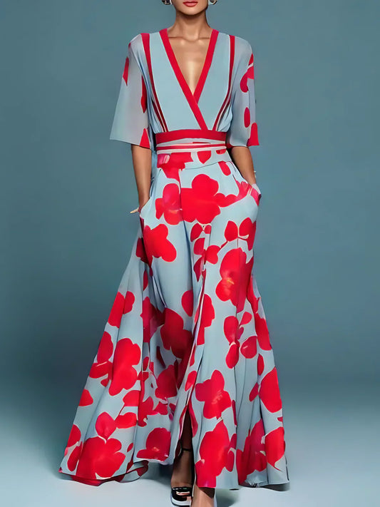 Evie - Robe Élégante avec Motif de Fleurs