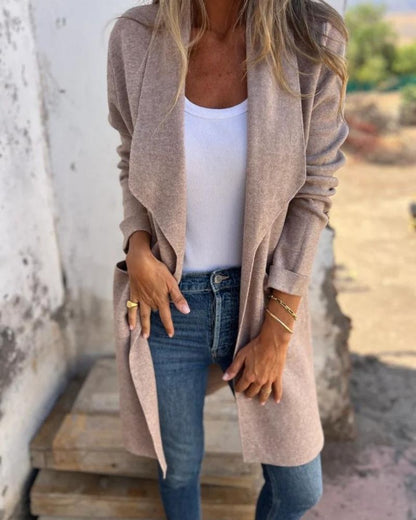 EIGONA - VESTE DE CARDIGAN CASUAL AVEC REVER