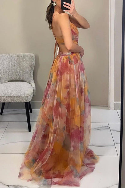 Alina – Robe longue à décolleté en V pour les invités de mariage