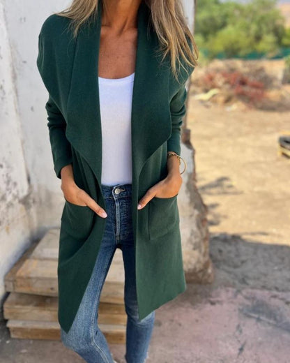 EIGONA - VESTE DE CARDIGAN CASUAL AVEC REVER