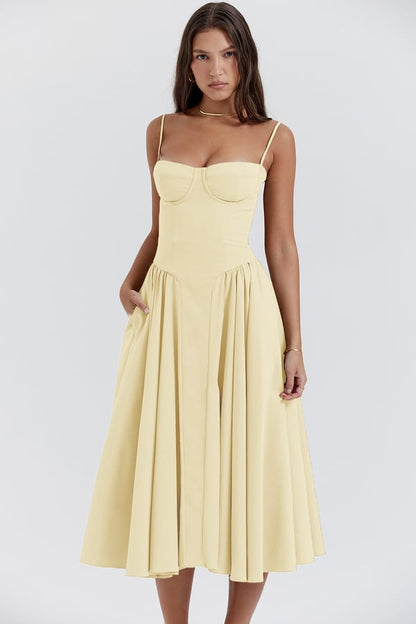 Jutte - Robe Midi Sans Manches pour Femmes