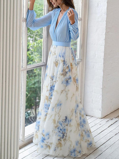 Abigail | Robe Longue avec Imprimé Floral Éblouissant