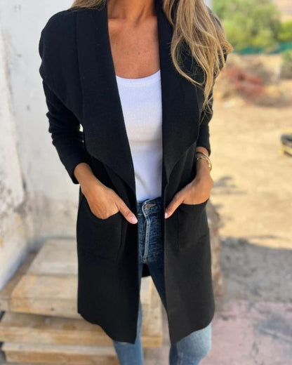 EIGONA - VESTE DE CARDIGAN CASUAL AVEC REVER