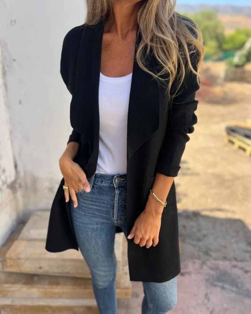EIGONA - VESTE EN TRICOT CASUAL AVEC REVER