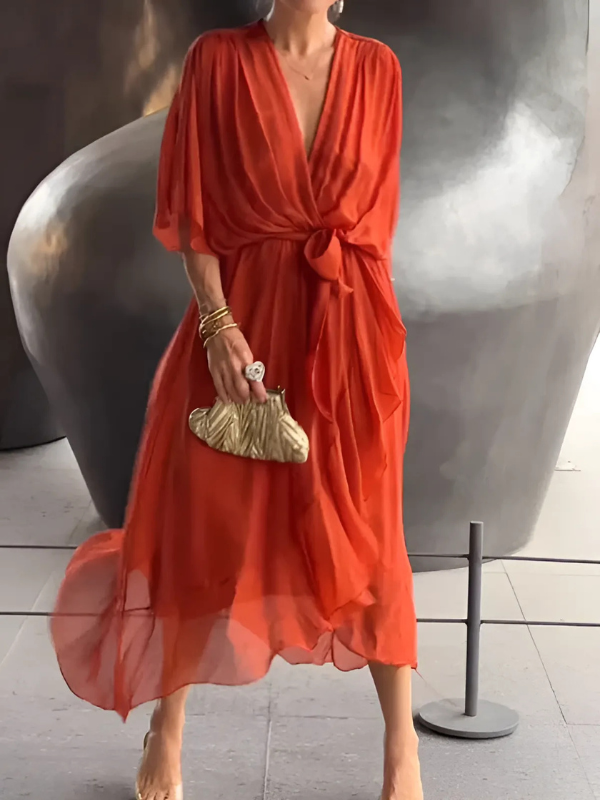 Seraphina – Robe midi avec fermeture à style rapide