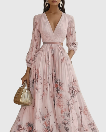Robe Longue Plissée Élégante Rowella - Maxi Robe Fluide Femme