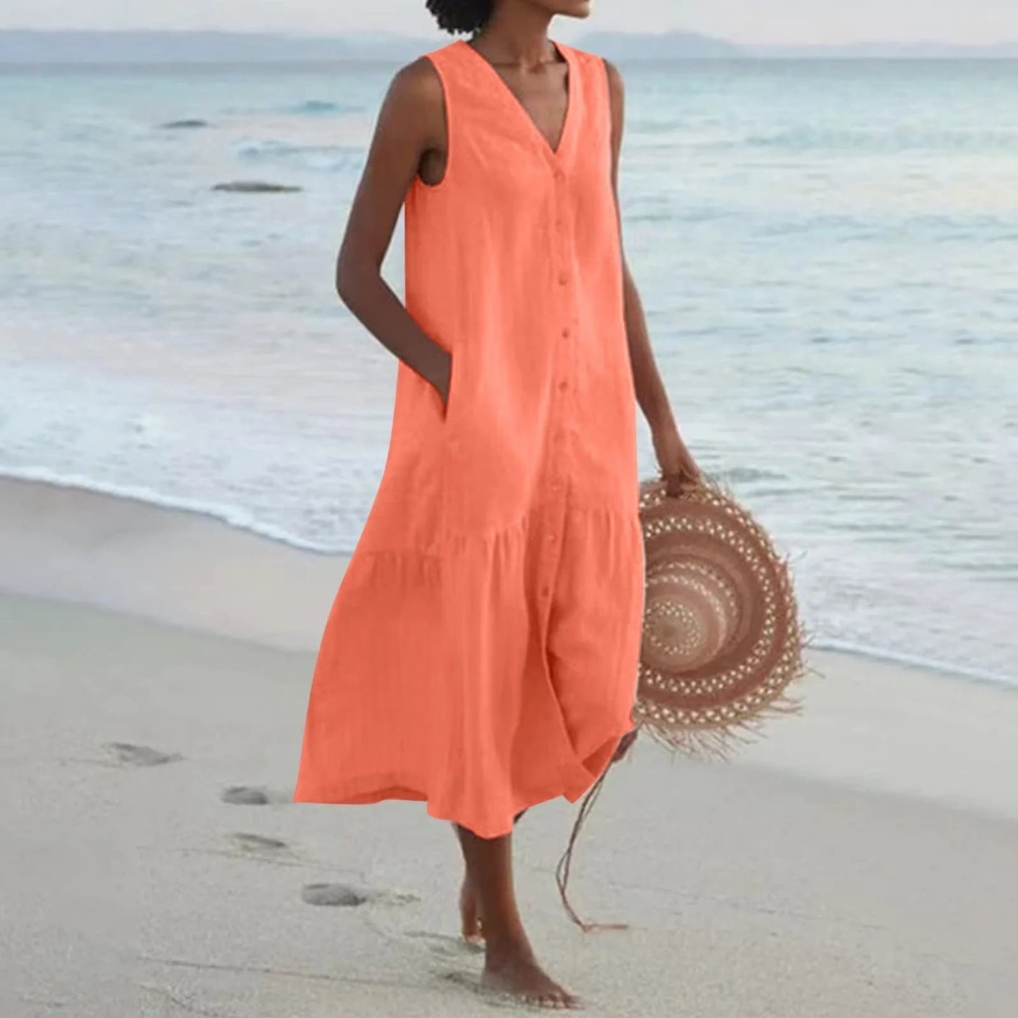 Lena - Robe premium avec décolleté en V