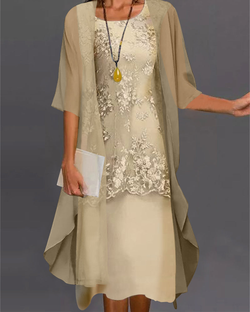 Chona - Robe en Georgette Élégante à Deux Pièces