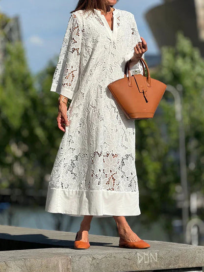 Estelle™ | Robe Blanche en Dentelle Élegante