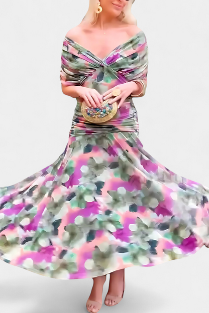Abigail | Robe longue florale à décolleté en V