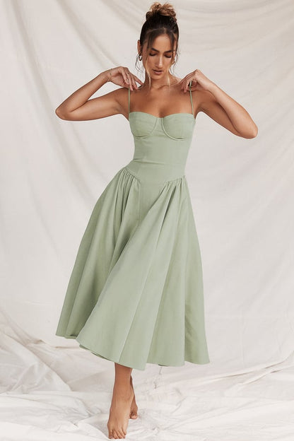 Jutte - Robe Midi Sans Manches pour Femmes