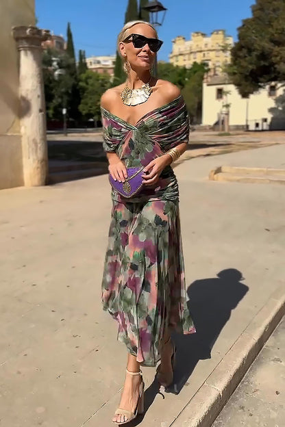 Louise | Robe Maxi Élégante de Fête avec Col en V