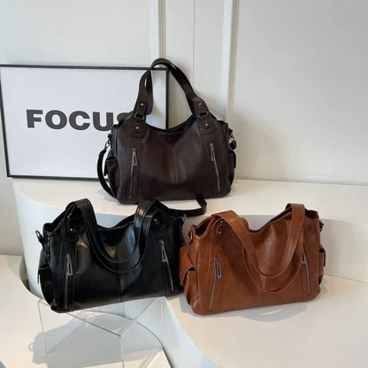 Uma - Sac à Bandoulière Grande Capacité avec Double Fermeture Éclair