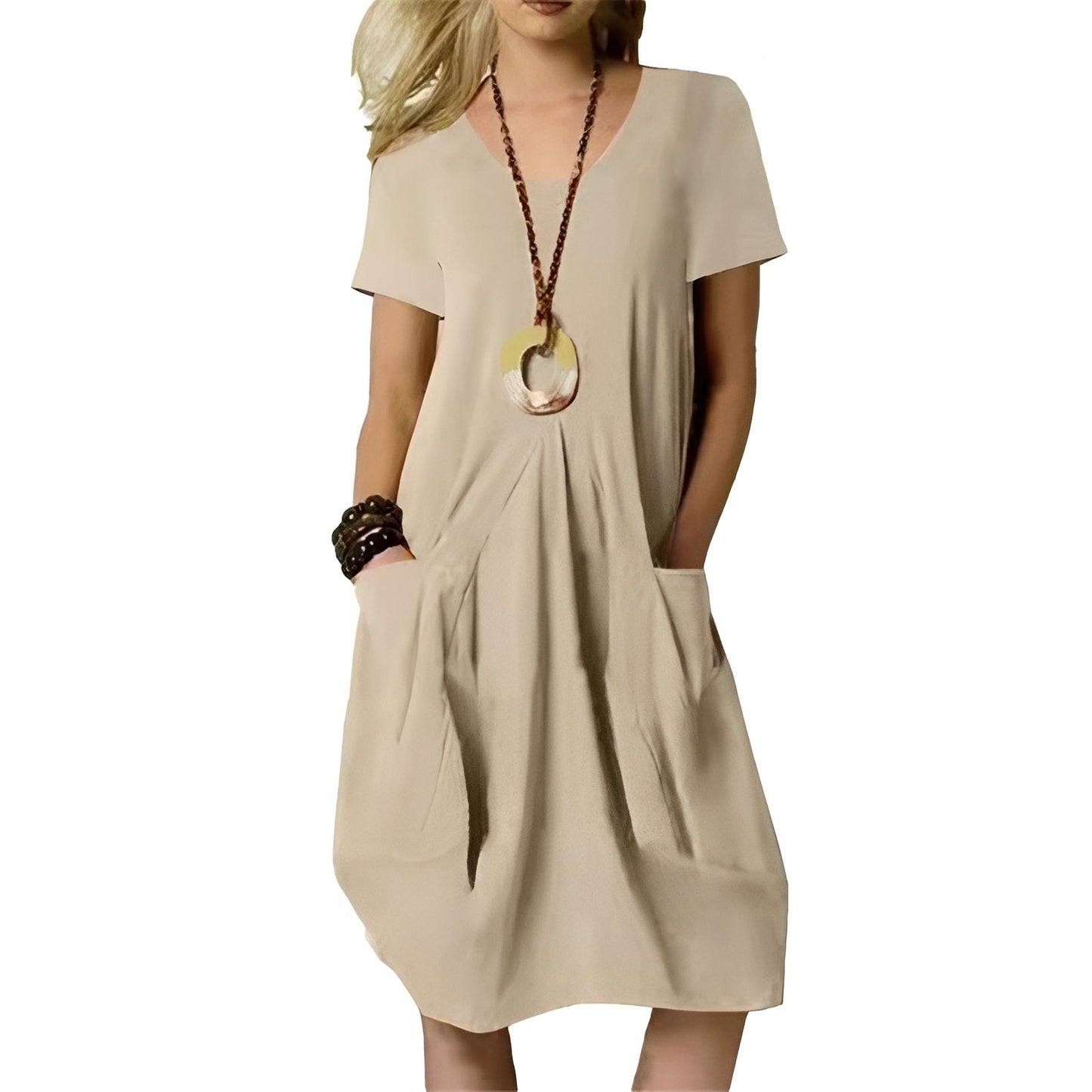 Sabrina - Robe élégante ample avec col rond pour femme