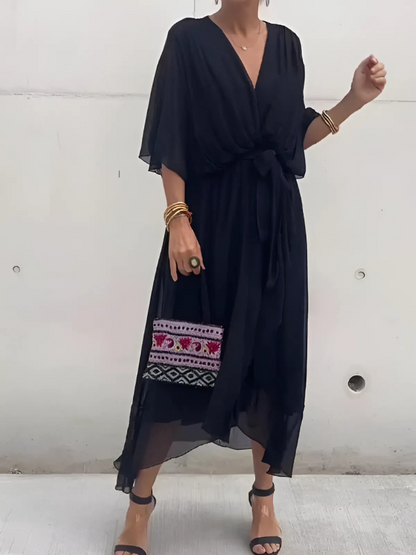 Seraphina - Robe midi croisée intemporelle