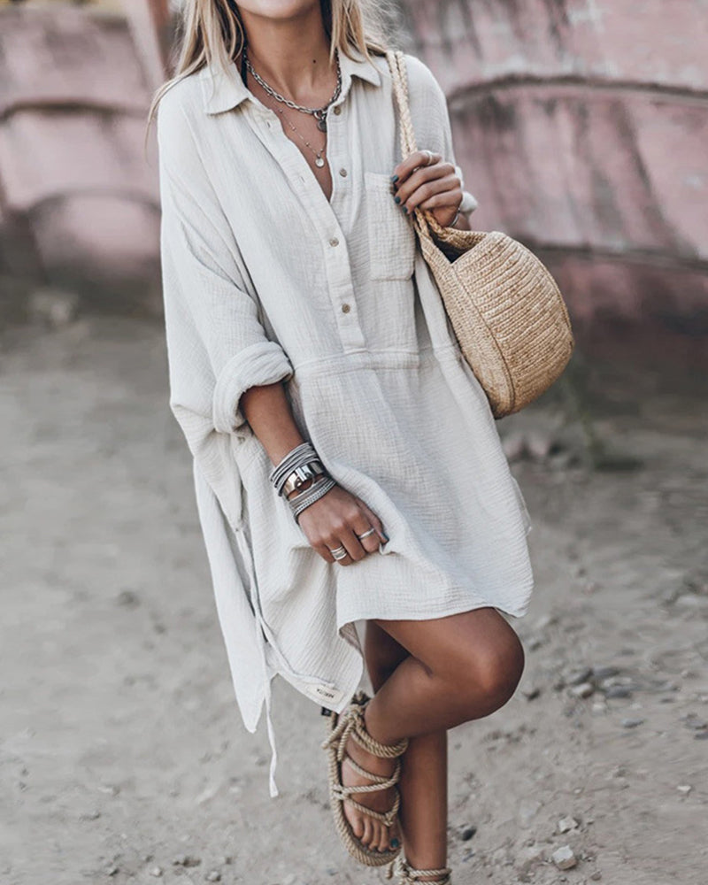 Nicole - Robe Chemise en Lin