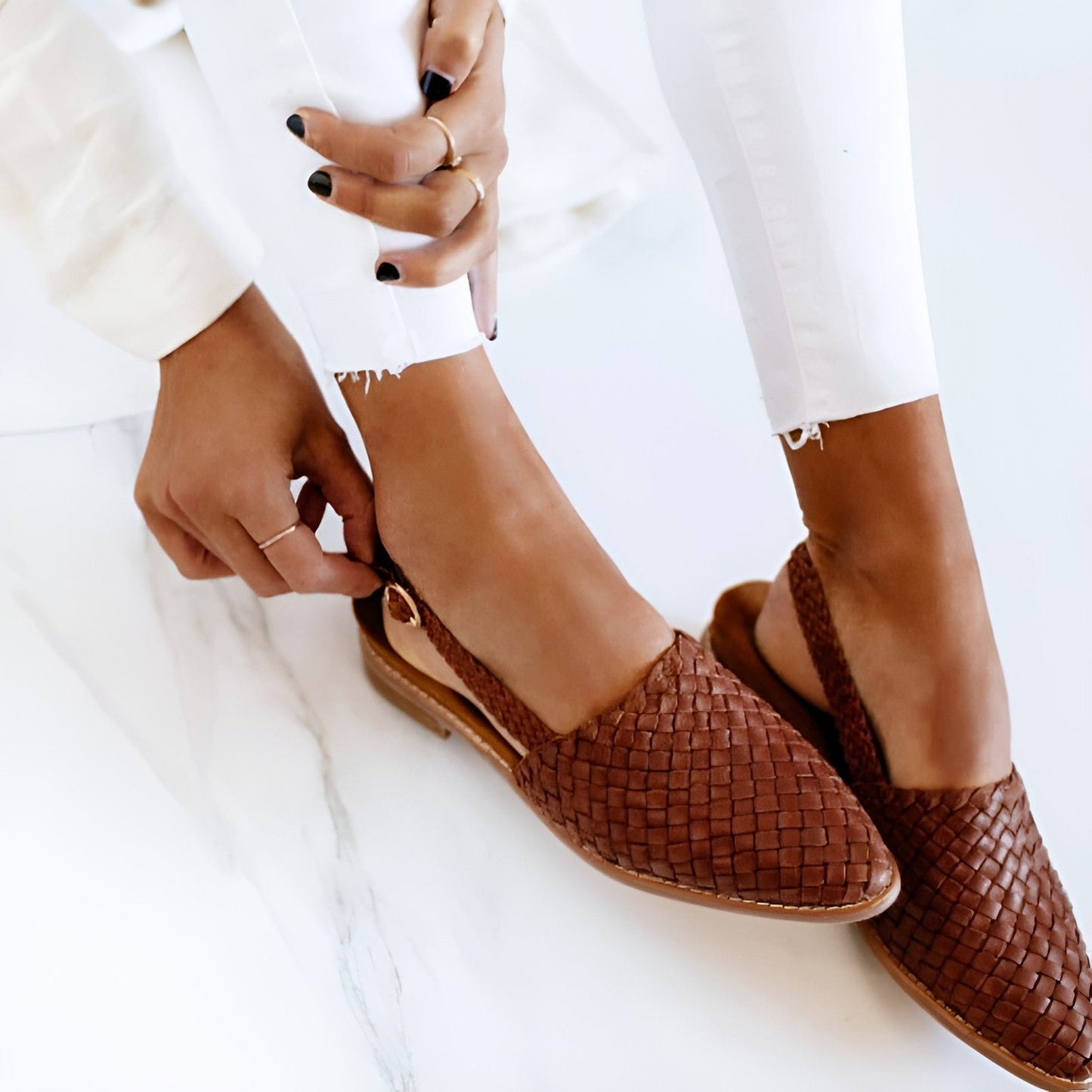 Whisper – Sandales élégantes en cuir tressé pour femmes