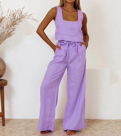Milena - Ensemble Haut Minimaliste et Pantalons Amples