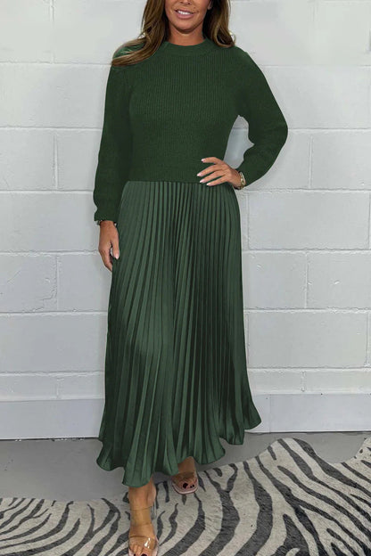 Jamie - Robe en tricot décontractée avec plis pour femme