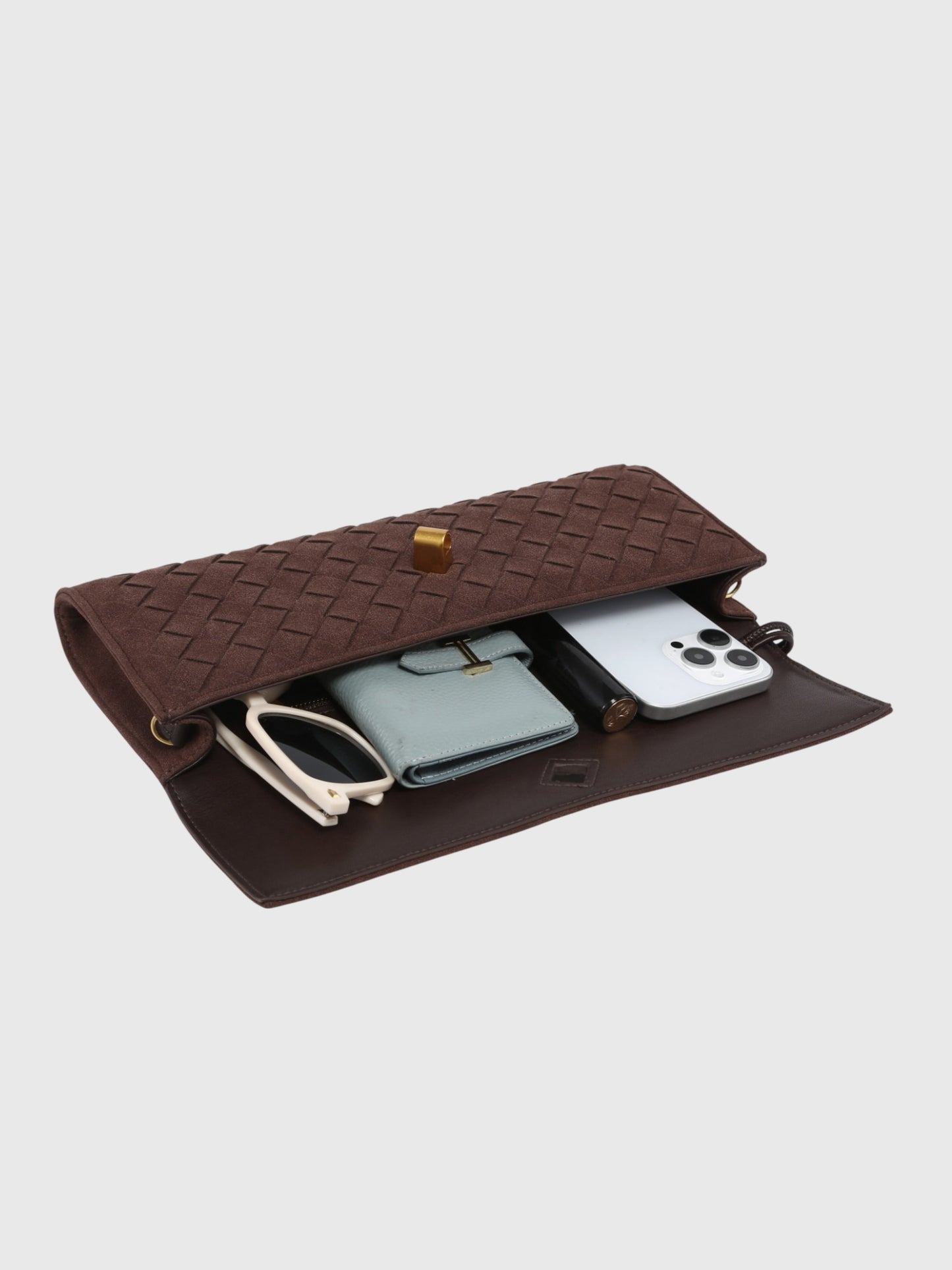 Cerise | Pochette en Suède Intrecciato de Luxe