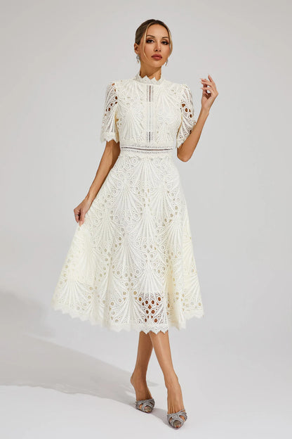 Hallie | Robe Midi en Dentelle