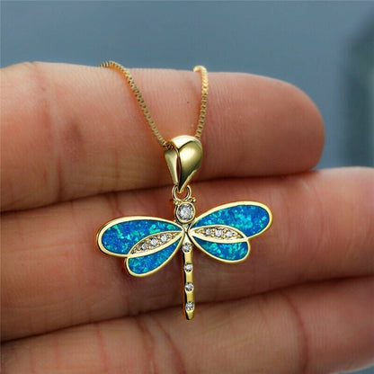 Elunaria – Collier en forme de libellule avec accent scintillant