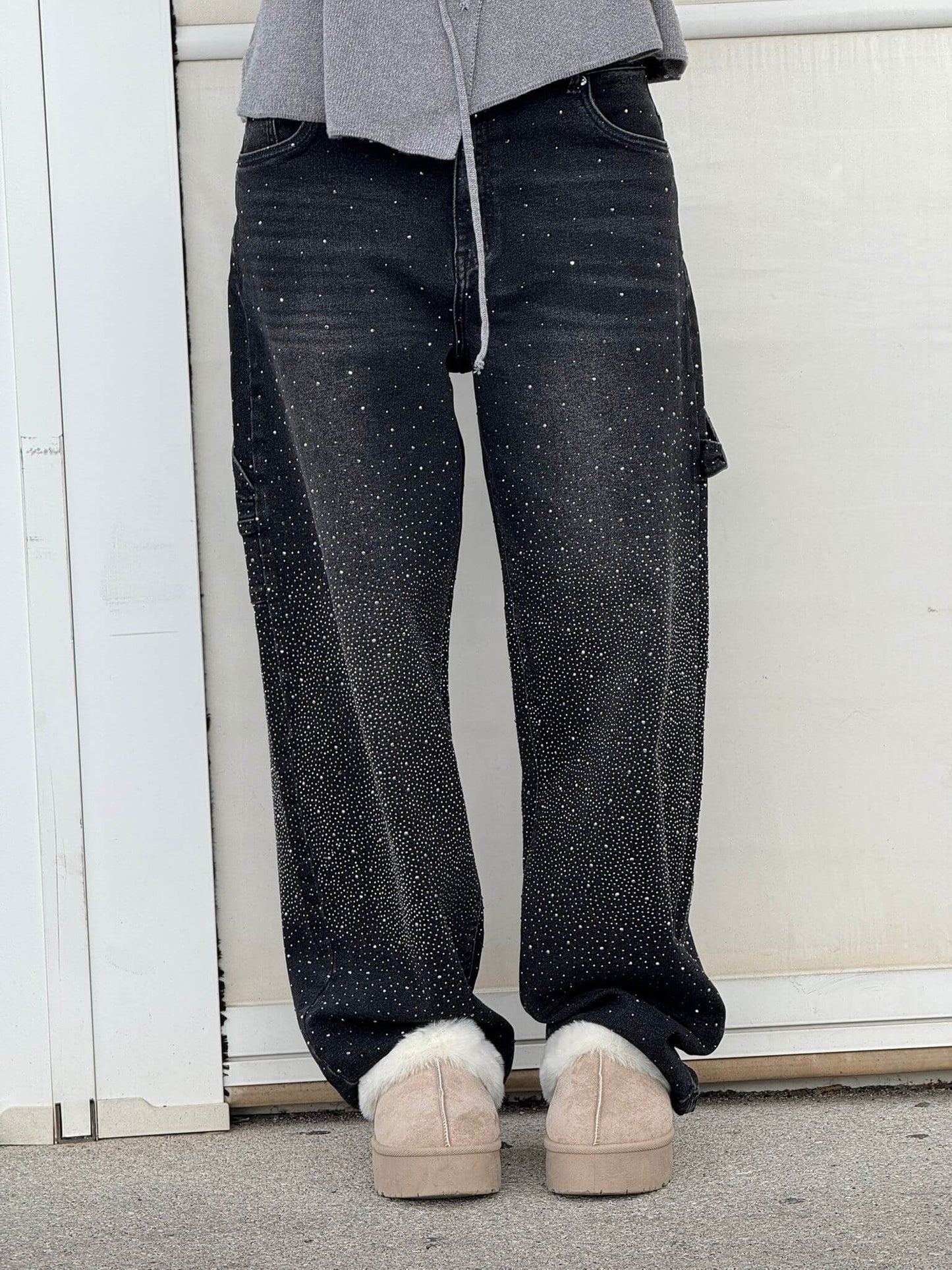 Victoria | Jeans Pailletés Taille Haute