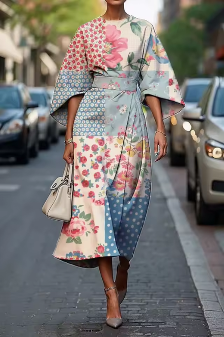 Celeste - Robe Midi Florale Élégante