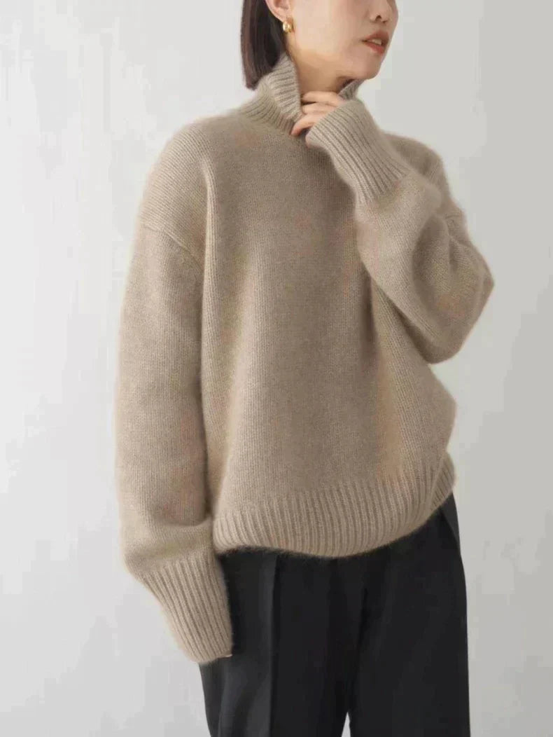 Amaya | Pull Col Montant en Cachemire Luxe