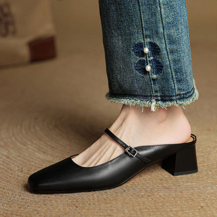 Alicia – Mules in Pelle Naturale