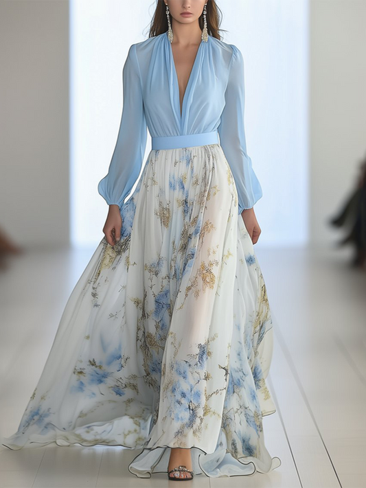 Abigail | Robe Longue avec Imprimé Floral Éblouissant
