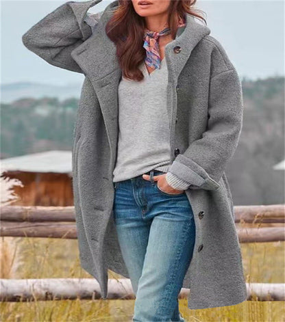 Aria™ - Élégant Manteau Long en Laine Chaude