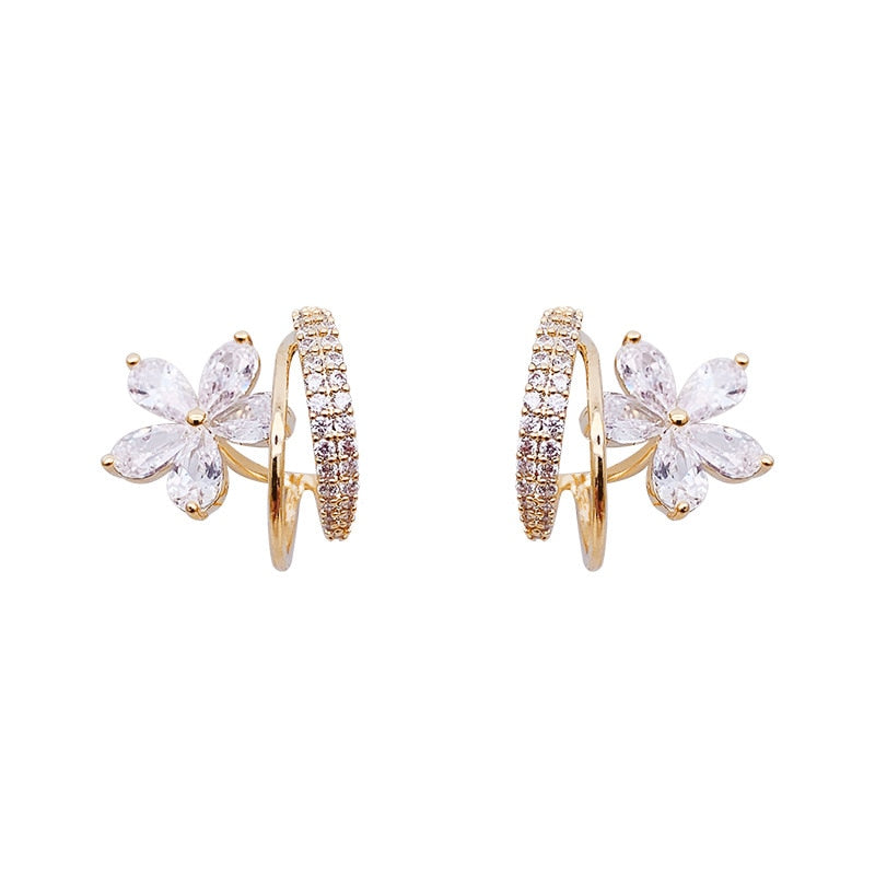 Florelle – Boucles d'oreilles florales avec détail scintillant