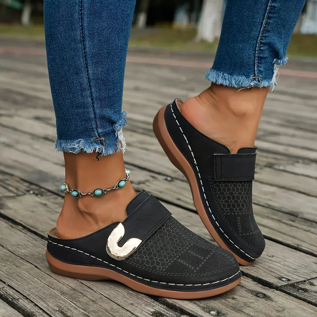 Caprielle™ Sandales à semelles compensées chic